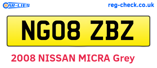 NG08ZBZ are the vehicle registration plates.