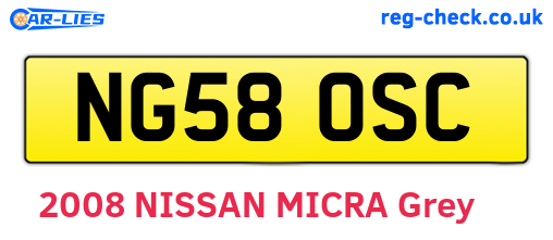 NG58OSC are the vehicle registration plates.
