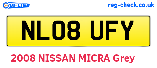 NL08UFY are the vehicle registration plates.