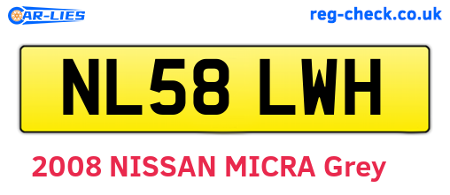 NL58LWH are the vehicle registration plates.