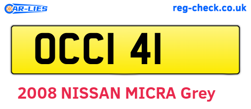 OCC141 are the vehicle registration plates.