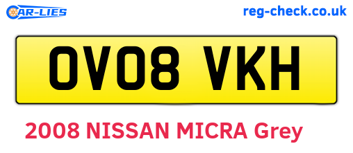 OV08VKH are the vehicle registration plates.