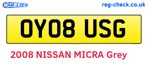 OY08USG are the vehicle registration plates.
