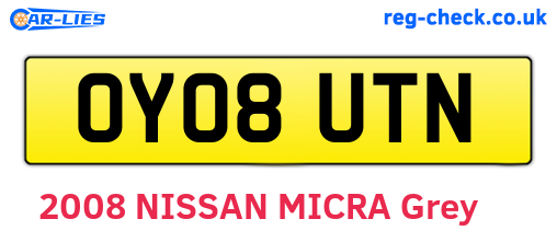 OY08UTN are the vehicle registration plates.