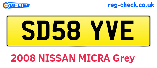 SD58YVE are the vehicle registration plates.
