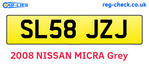 SL58JZJ are the vehicle registration plates.