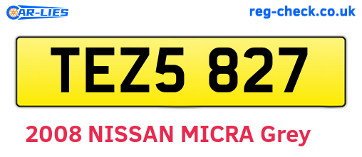 TEZ5827 are the vehicle registration plates.