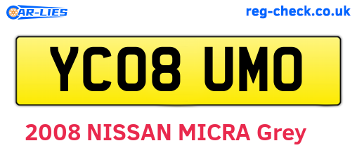 YC08UMO are the vehicle registration plates.