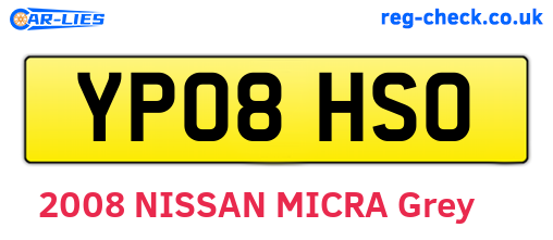 YP08HSO are the vehicle registration plates.