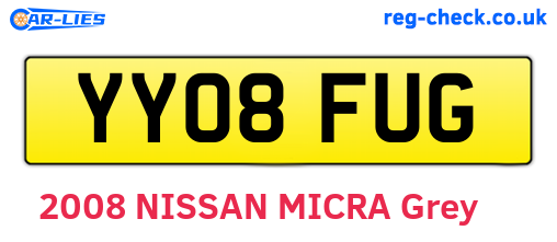 YY08FUG are the vehicle registration plates.