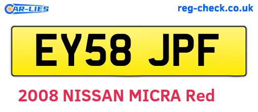 EY58JPF are the vehicle registration plates.