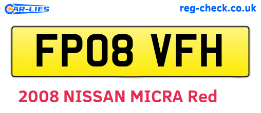 FP08VFH are the vehicle registration plates.