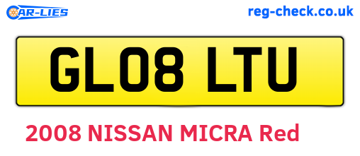 GL08LTU are the vehicle registration plates.