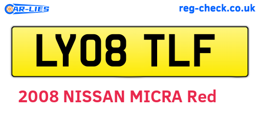 LY08TLF are the vehicle registration plates.