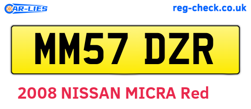 MM57DZR are the vehicle registration plates.