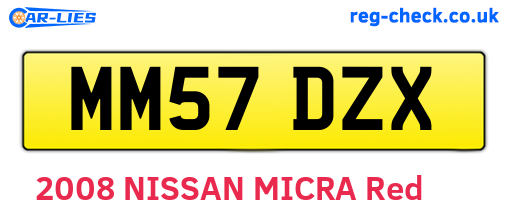 MM57DZX are the vehicle registration plates.