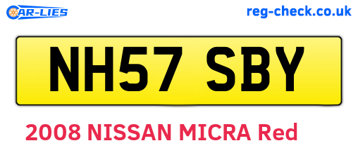 NH57SBY are the vehicle registration plates.