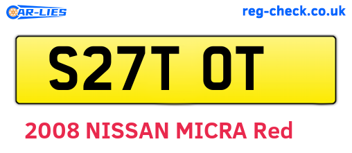 S27TOT are the vehicle registration plates.