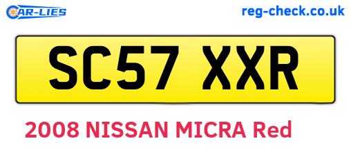 SC57XXR are the vehicle registration plates.