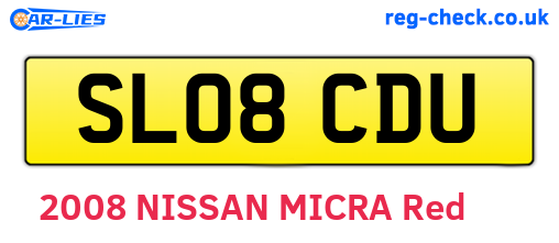 SL08CDU are the vehicle registration plates.