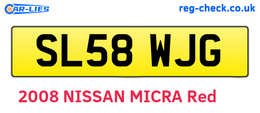 SL58WJG are the vehicle registration plates.