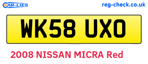WK58UXO are the vehicle registration plates.