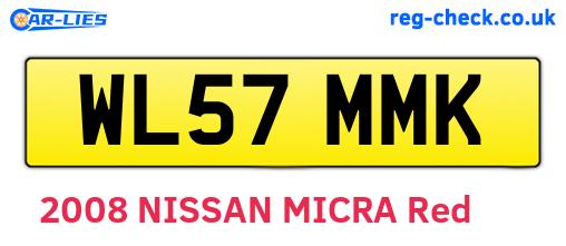 WL57MMK are the vehicle registration plates.