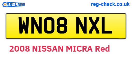 WN08NXL are the vehicle registration plates.
