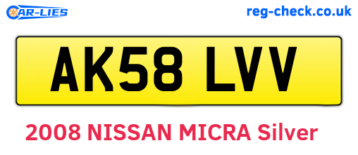 AK58LVV are the vehicle registration plates.