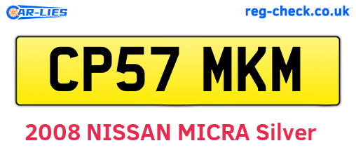 CP57MKM are the vehicle registration plates.