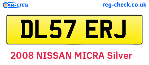 DL57ERJ are the vehicle registration plates.