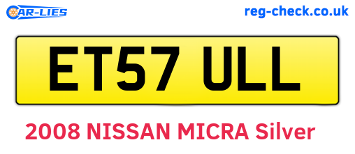 ET57ULL are the vehicle registration plates.