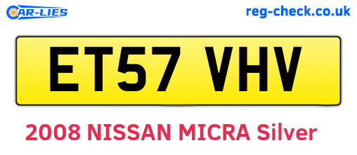 ET57VHV are the vehicle registration plates.