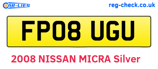 FP08UGU are the vehicle registration plates.
