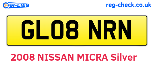 GL08NRN are the vehicle registration plates.