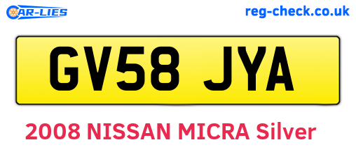 GV58JYA are the vehicle registration plates.