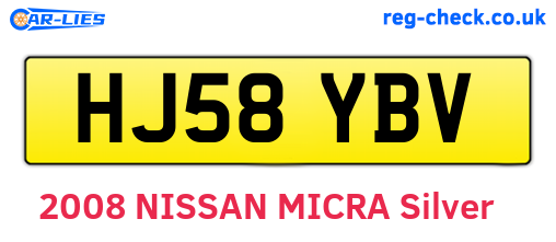 HJ58YBV are the vehicle registration plates.