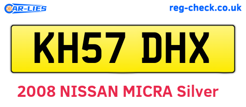 KH57DHX are the vehicle registration plates.