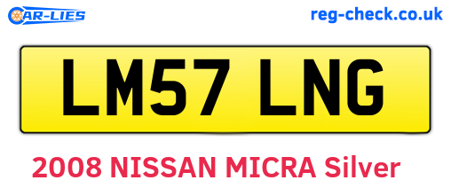 LM57LNG are the vehicle registration plates.