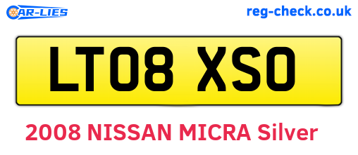 LT08XSO are the vehicle registration plates.