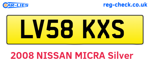 LV58KXS are the vehicle registration plates.