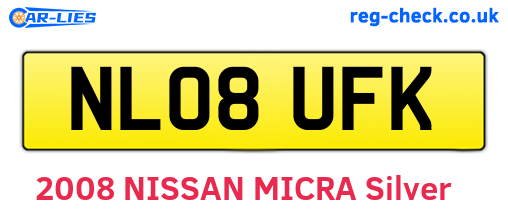 NL08UFK are the vehicle registration plates.