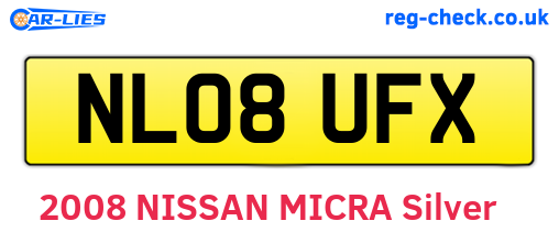 NL08UFX are the vehicle registration plates.
