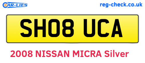 SH08UCA are the vehicle registration plates.