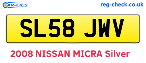 SL58JWV are the vehicle registration plates.