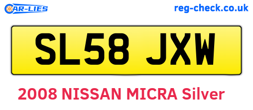 SL58JXW are the vehicle registration plates.