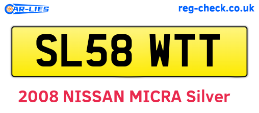 SL58WTT are the vehicle registration plates.