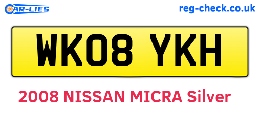 WK08YKH are the vehicle registration plates.
