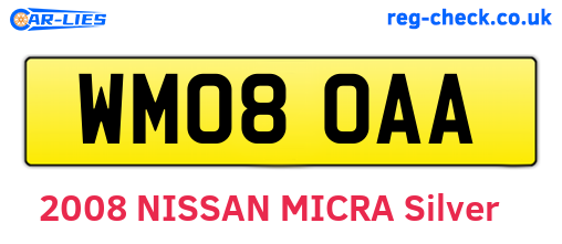WM08OAA are the vehicle registration plates.