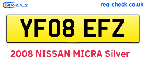 YF08EFZ are the vehicle registration plates.